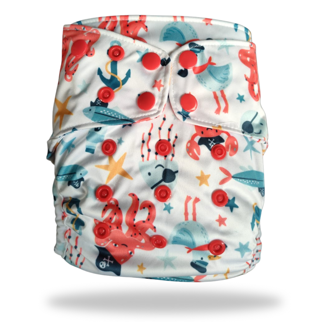 Diaper Cover -Ocean secret (with Organic Cotton insert)