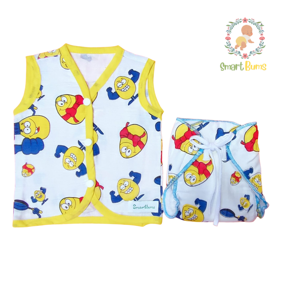Button style jablas and nappy set -Humpty Dumpty (0 to 6 Months)